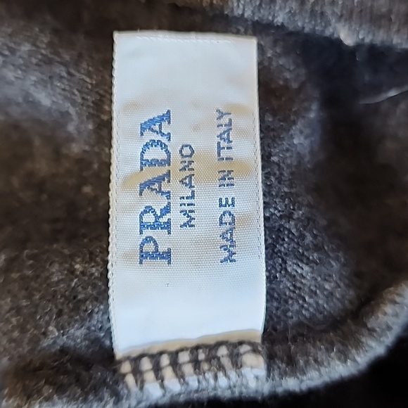 Prada Italian Cashmere Blend Sweater Gray Charcoal Funnel Neck Sweater - Picture 5 of 7